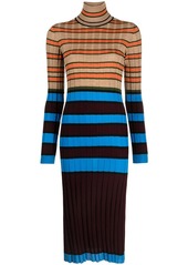 Marni striped rollneck knitted dress
