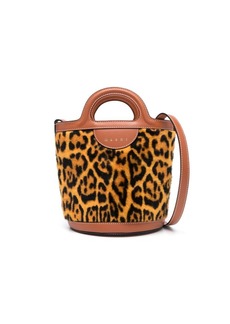 Marni mini Tropicalia leopard-print bucket bag