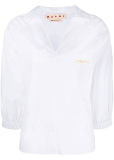 Marni V-neck cotton blouse