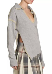 Marni Wool-Cashmere Stitched Asymmetric Sweater