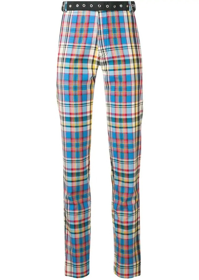 Marques' Almeida belted checked trousers | Bottoms