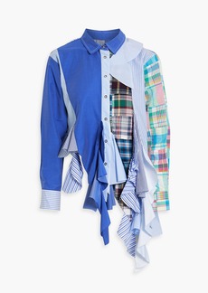 Marques' Almeida - Ruffled patchwork printed cotton shirt - Blue - UK 4