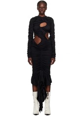 Marques' Almeida Marques Almeida Black Asymmetric Midi Dress