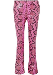 Marques' Almeida Woman Snake-effect Leather Bootcut Pants Animal Print