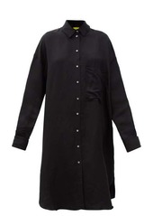 Marques' Almeida Marques'almeida - Detachable-cuff Linen-blend Satin Shirt Dress - Womens - Black