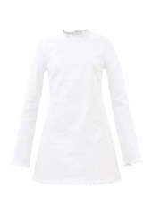 Marques' Almeida Marques'almeida - Janis Fringed Long-sleeved Denim Dress - Womens - White