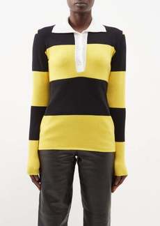 Marques' Almeida Marques'almeida - Striped Merino Polo Shirt - Womens - Yellow Black