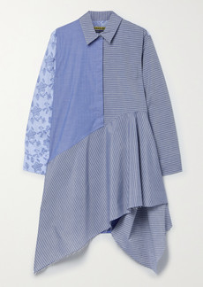 Marques' Almeida Net Sustain Remade Asymmetric Patchwork Cotton-blend Shirt Dress
