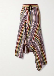 Marques' Almeida Remade By Marques Almeida Striped Ribbed Wool Midi Skirt