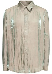 Martine Rose Logo Iridescent Long Sleeve Shirt