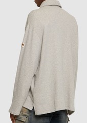 Martine Rose Logo Print Half-zip Cotton Polo Sweater
