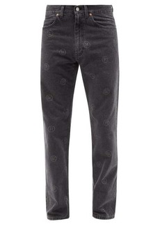 Martine Rose - R-print Straight-leg Jeans - Mens - Black