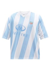 Martine Rose - Striped Logo-print Football T-shirt - Mens - White