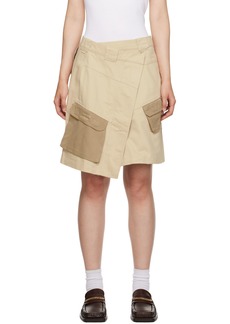 Martine Rose Beige Wrap Midi Skirt