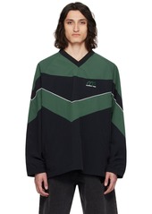 Martine Rose Black & Green Embroidered Sweatshirt