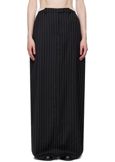 Martine Rose Black Pinstripe Maxi Skirt