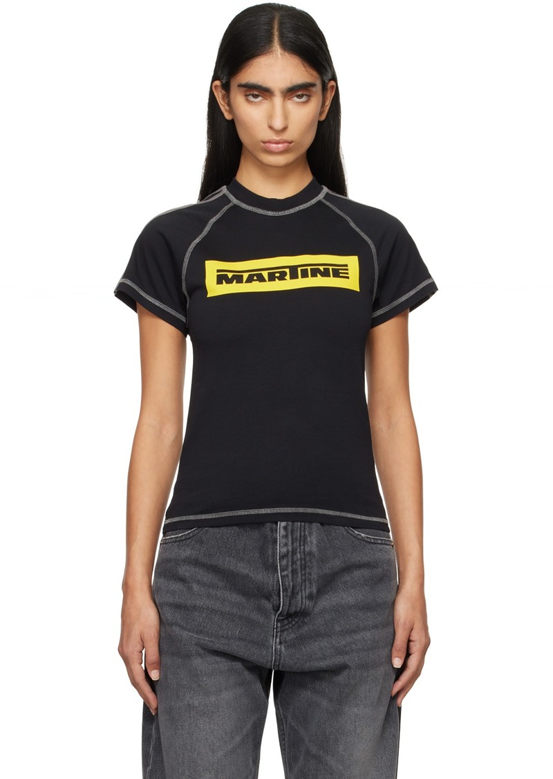 Martine Rose Black Raglan Shrunken T-shirt