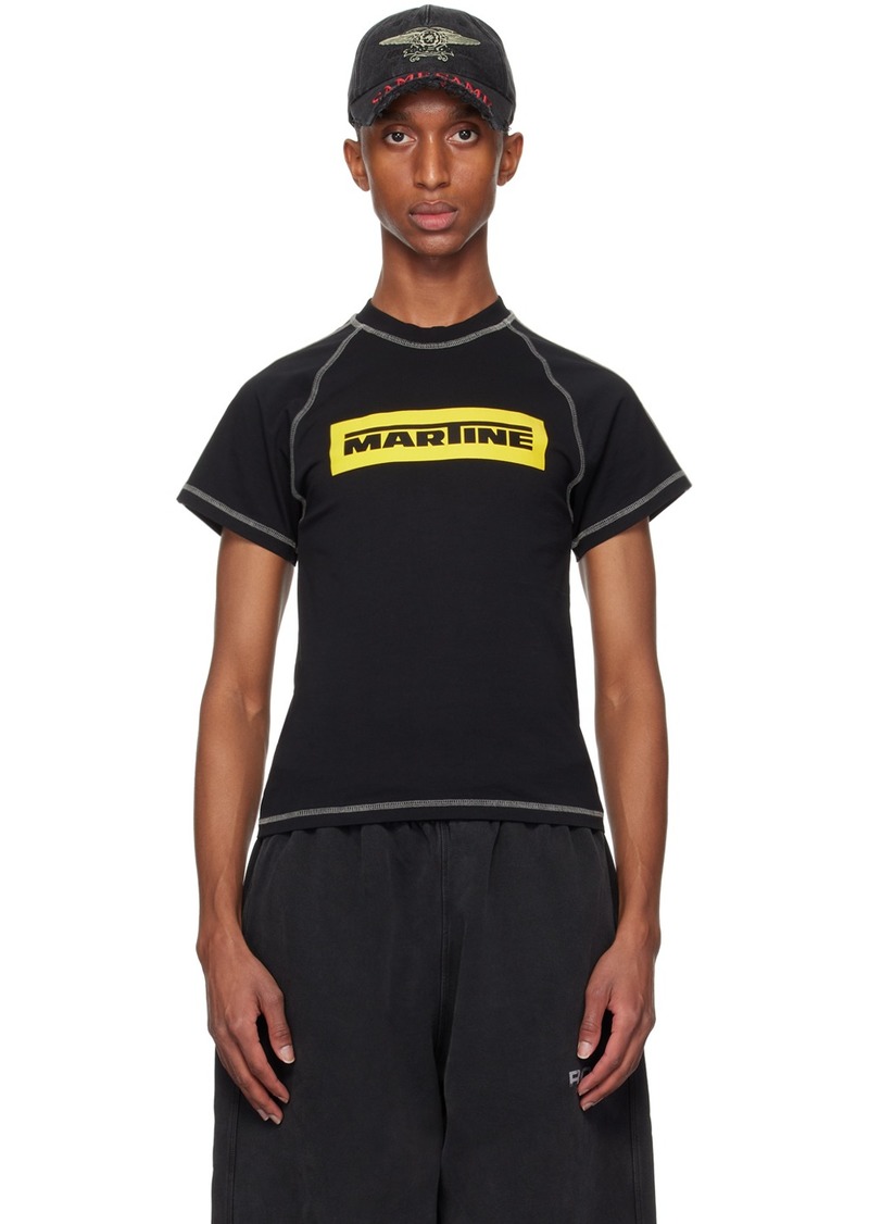 Martine Rose Black Raglan Shrunken T-shirt