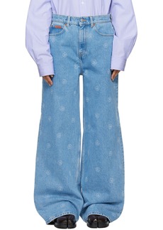 Martine Rose Blue Extended Wide Leg Jeans