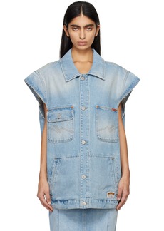 Martine Rose Blue Faded Denim Vest