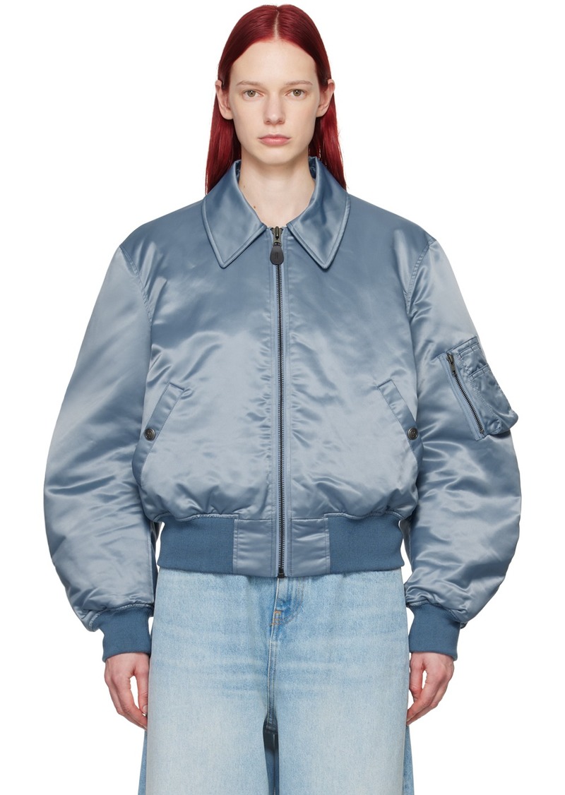 Martine Rose Blue Graphic Bomber Jacket