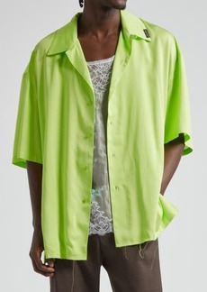 Martine Rose Gender Inclusive Satin & Lace Camisole Camp Shirt