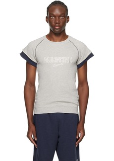 Martine Rose Gray Embroidered T-Shirt