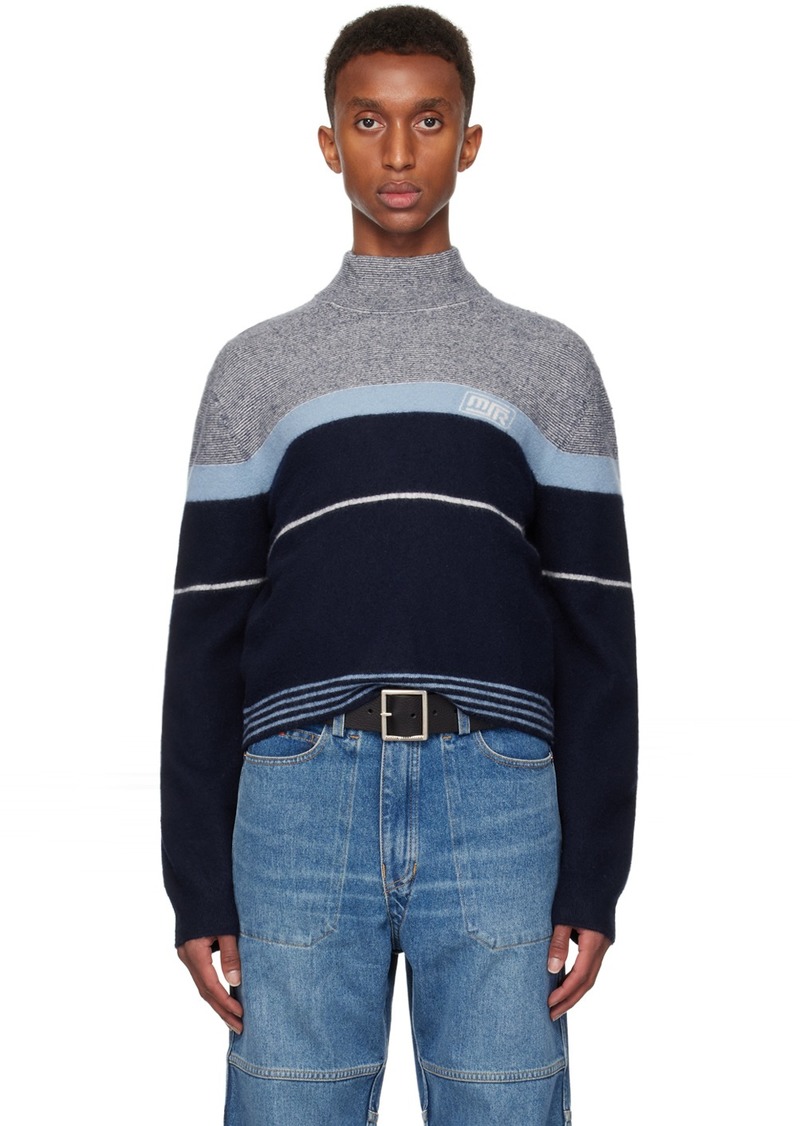 Martine Rose Navy Pilling Turtleneck