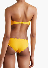 MARYSIA - Antibes reversible textured stretch-crepe low-rise bikini briefs - Yellow - XXS