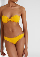 MARYSIA - Antibes reversible textured stretch-crepe low-rise bikini briefs - Yellow - XXS