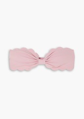 MARYSIA - Antibes scalloped stretch-seersucker bandeau bikini top - Pink - XL