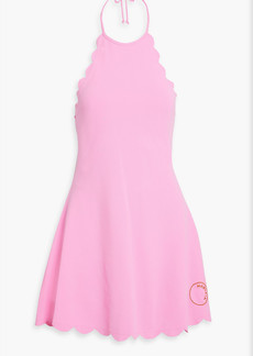 MARYSIA - Bianca textured stretch-crepe halterneck mini dress - Pink - M