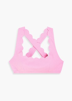MARYSIA - Meadow checked textured stretch-crepe triangle bikini top - Pink - S