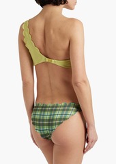 MARYSIA - Santa Barbara one-shoulder textured stretch-crepe bikini top - Green - XS