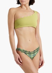 MARYSIA - Santa Barbara one-shoulder textured stretch-crepe bikini top - Green - XS