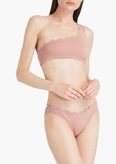 MARYSIA - Santa Barbara one-shoulder textured stretch-crepe bikini top - Pink - XXL