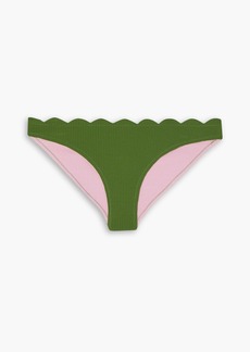MARYSIA - Santa Barbara reversible textured stretch-crepe low-rise bikini briefs - Green - XXL