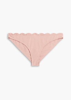 MARYSIA - Santa Barbara textured stretch-crepe mid-rise bikini briefs - Pink - XXS