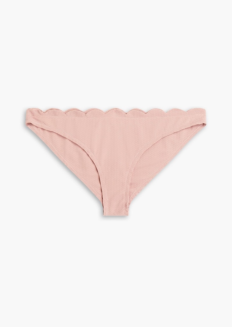MARYSIA - Santa Barbara textured stretch-crepe mid-rise bikini briefs - Pink - XXS