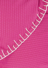 MARYSIA - Sole embroidered textured stretch-crepe triangle bikini top - Pink - XS