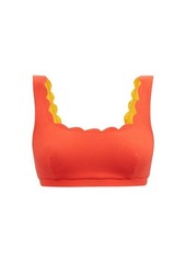 Marysia Palm Springs reversible scalloped-edge bikini top