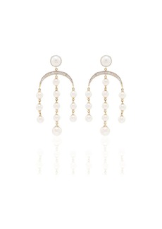 Mateo 14Kt gold pearl and diamond earrings