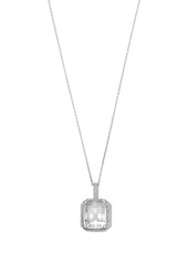 Mateo 14kt white gold Initial X pave diamond quartz pendant necklace