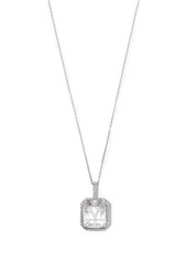 Mateo 14kt white gold Y initial diamond pave quartz pendant necklace