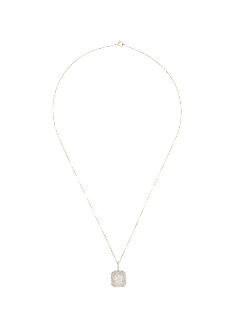 Mateo crystal frame initial necklace