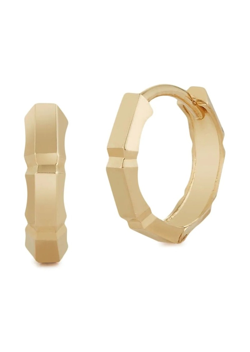 Mateo 14kt yellow gold faceted huggie earrings