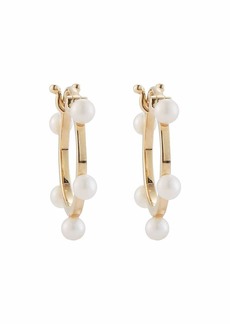 Mateo 14kt yellow gold small pearl dot hoops
