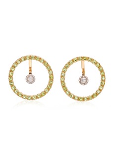 Mateo - Gold; Peridot And Diamond Hoop Earrings - Gold - OS - Moda Operandi - Gifts For Her