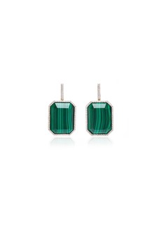 Mateo - White Gold; Malachite And Diamond Earrings - Green - OS - Moda Operandi - Gifts For Her