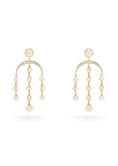 Mateo Crescent Moon diamond, pearl & 14kt gold earrings